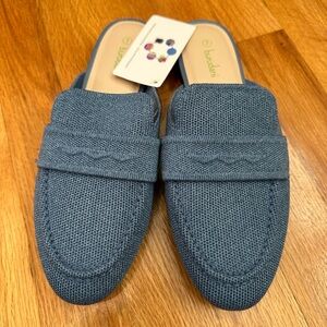 NWT Blue Woven Mules
